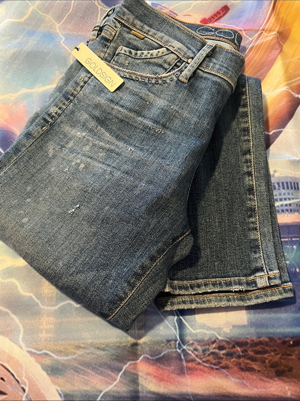 NWT! Goldsign Women’s Slim Straight Jeans - Blue Wash! - Picture 4 of 4